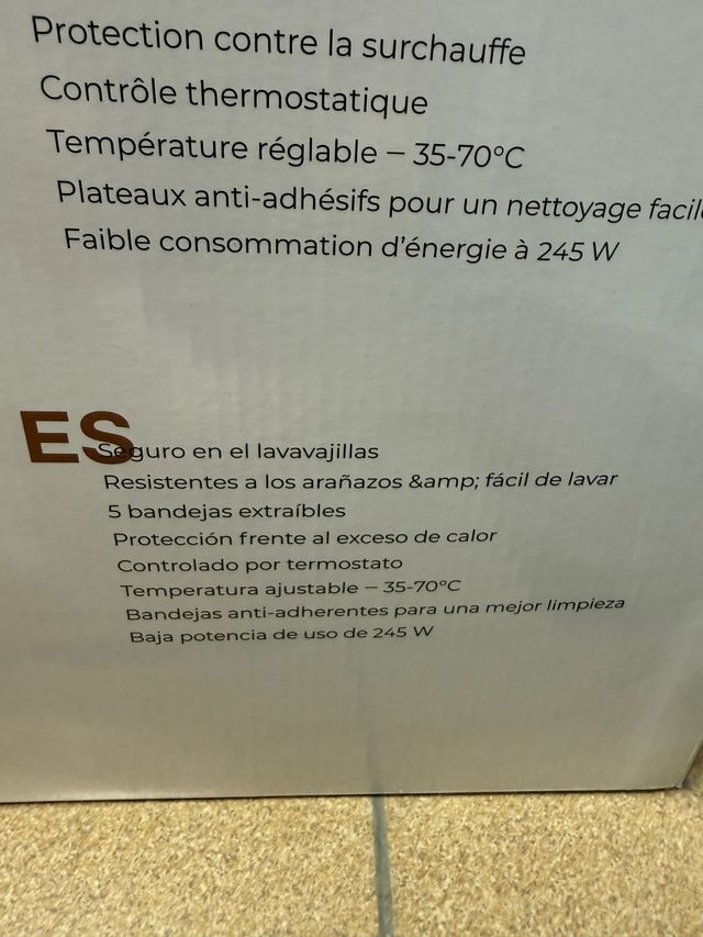 Deshidratador de alimentos MisterChef nuevo