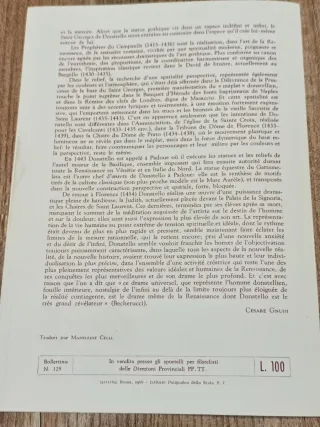 Bollettino Illustrativo Donatello 1966