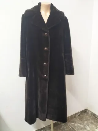 Abrigo largo piel de mouton marrón