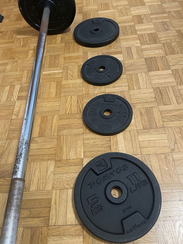 Rack squat + pesi + bilanciere + manubri