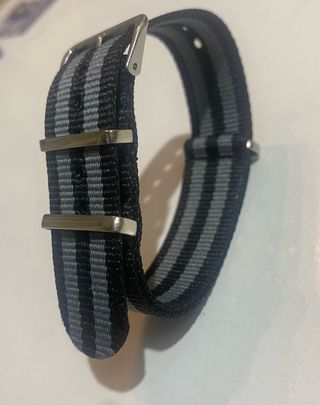 Cinturino Nylon Nato 20mm Grigio/Nero James Bond