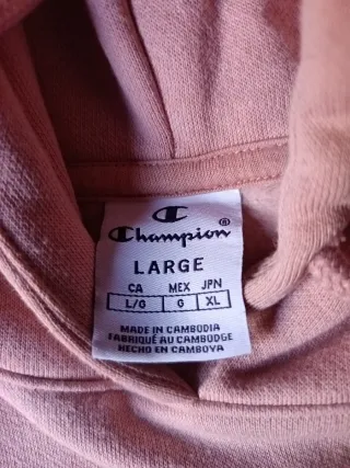 Sudadera Champion chica azul marino y salmón