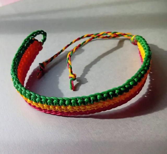 Pulsera de cordón encerado colores Rasta Rastafari