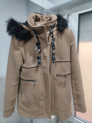 Abrigo Easy Wear Talla S Negro/Marrón