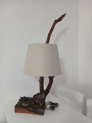 Lampada da tavolo artigianale ramo legno