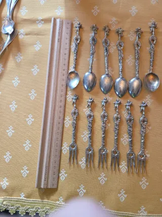 Set 6 cucchiaini e 6 forchettine vintage