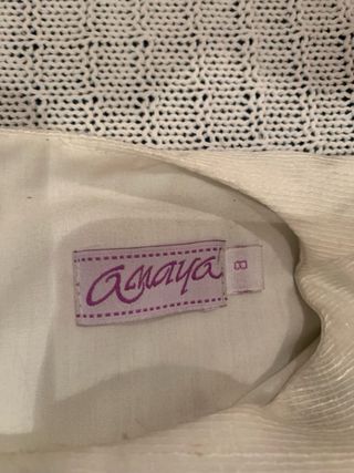 Vestido de ceremonia para niña blanco y azul