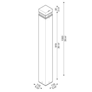 Lampione da giardino Lombardo Tok QL H1000 LL12820