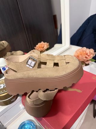 Sandalias de ante con plataforma T37