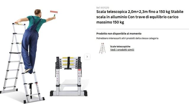 Scala telescopica alluminio 6+7 gradini