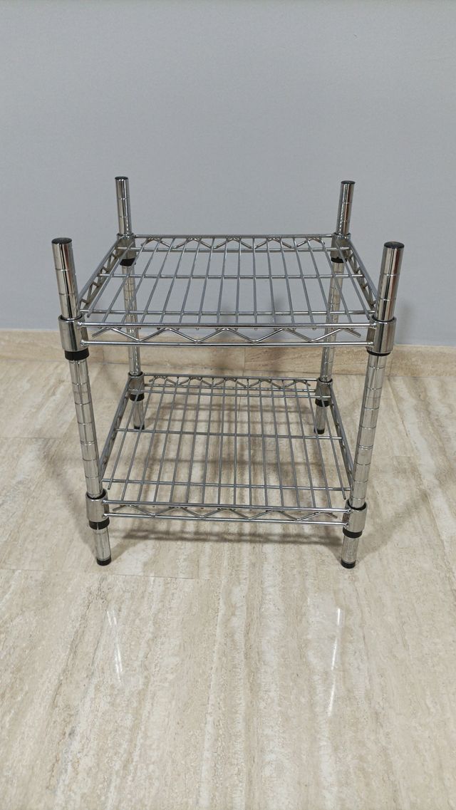 Estantería cromada 2 niveles