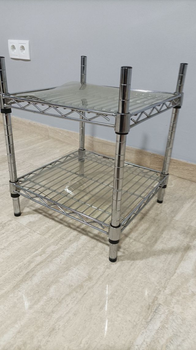 Estantería cromada 2 niveles