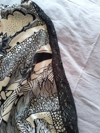 Camisa Desigual Estampada Negra y Beige