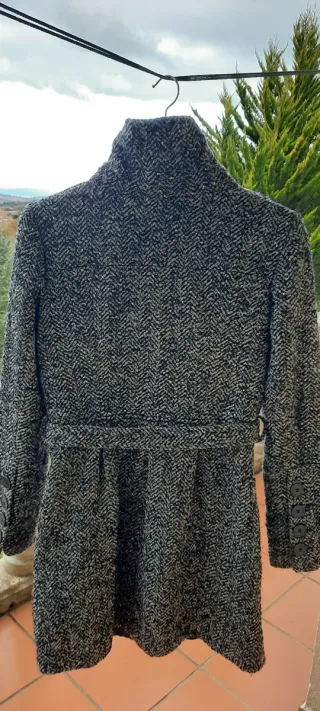 Abrigo Zara Negro/Gris Talla M
