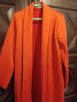 Abrigo Levita Naranja Piel Vuelta