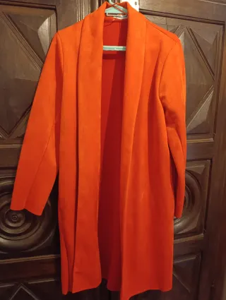 Abrigo Levita Naranja Piel Vuelta