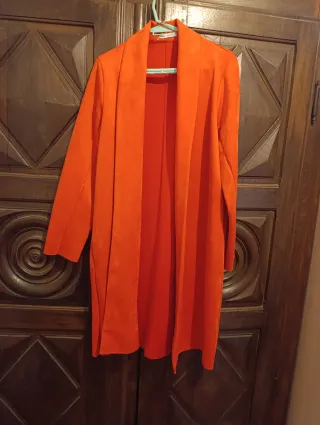 Abrigo Levita Naranja Piel Vuelta
