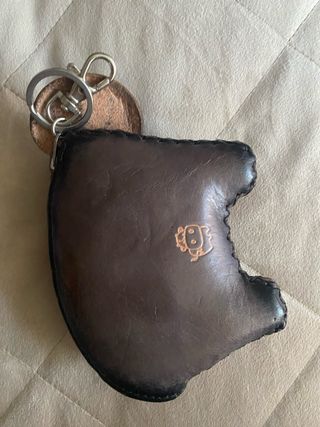 Monedero llavero elefante cuero