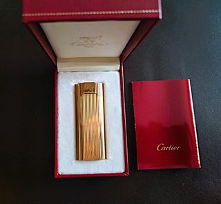 Encendedor Cartier Ligne 1 Godron Oro