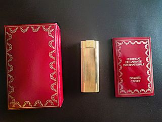 Encendedor Cartier Ligne 1 Godron Oro