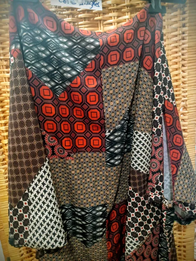 Blusas Patchwork Estampada y otra color Malva