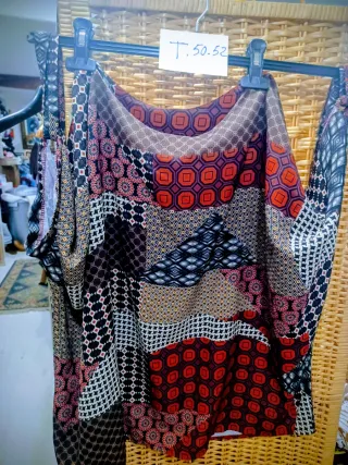 Blusas Patchwork Estampada y otra color Malva