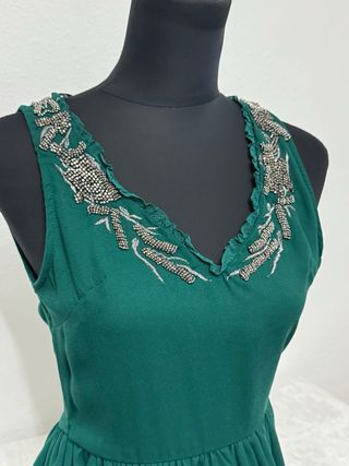 Vestido mini abalorios XS Zara