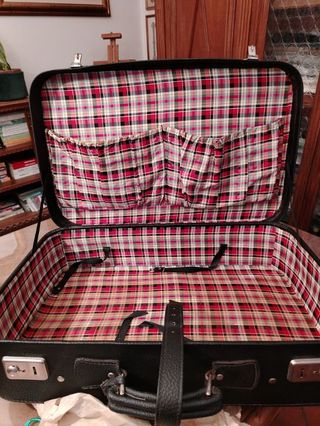 Valigia vintage in cuoio anni '50