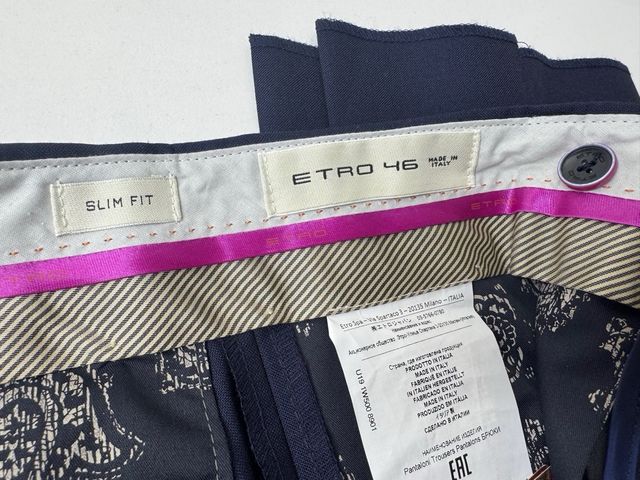 Pantaloni ETRO Milano Slim Fit Blu Navy · Nuovi