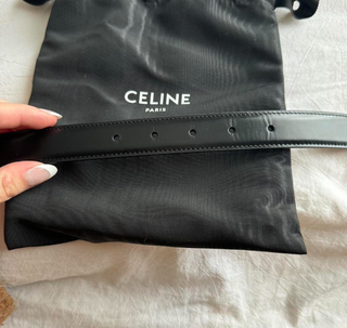 Cinturone Celine Nero Fibbia Oro Triomphe