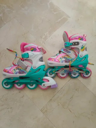 Patines en línea unicornio niña con luces