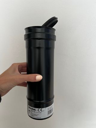 Tubo para pellet negro acero inoxidable