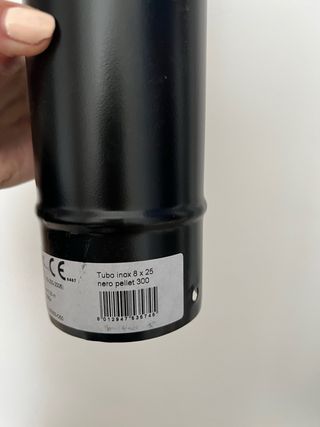 Tubo para pellet negro acero inoxidable