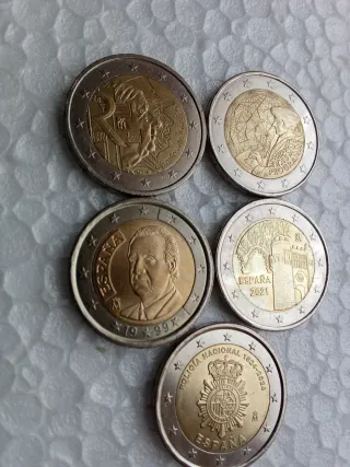 Lote 5 monedas 2 euros España