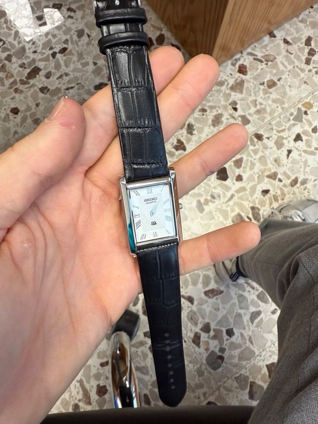 Orologio Seiko Tank Vintage Argento Nero