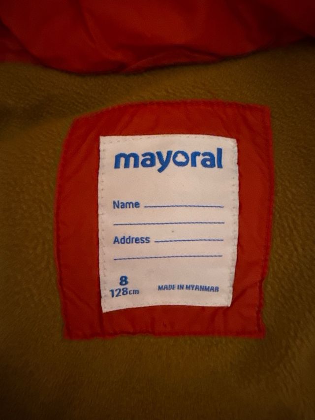 Abrigo niña rojo 8 años Mayoral