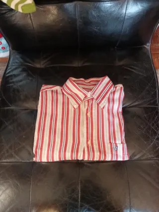 Camisa Massimo Dutti Rayas Rojo/Blanco Talla L 4