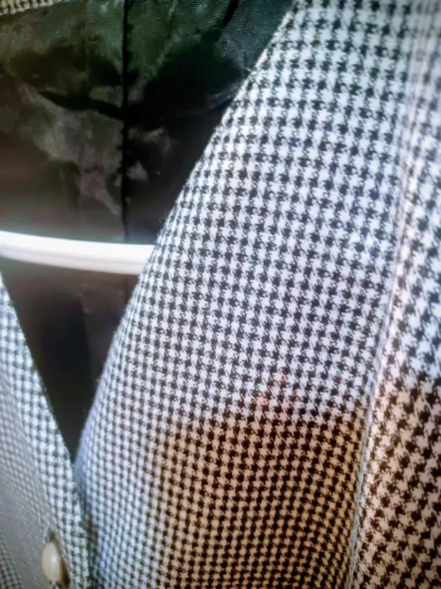 Blazer Mujer Cuadros Blanco y Vestido con Chaleco