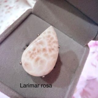 Anillo Plata 925 Larimar Rosa Ajustable
