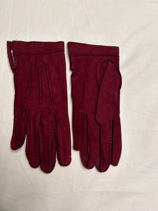Guantes de ante rojos para señora