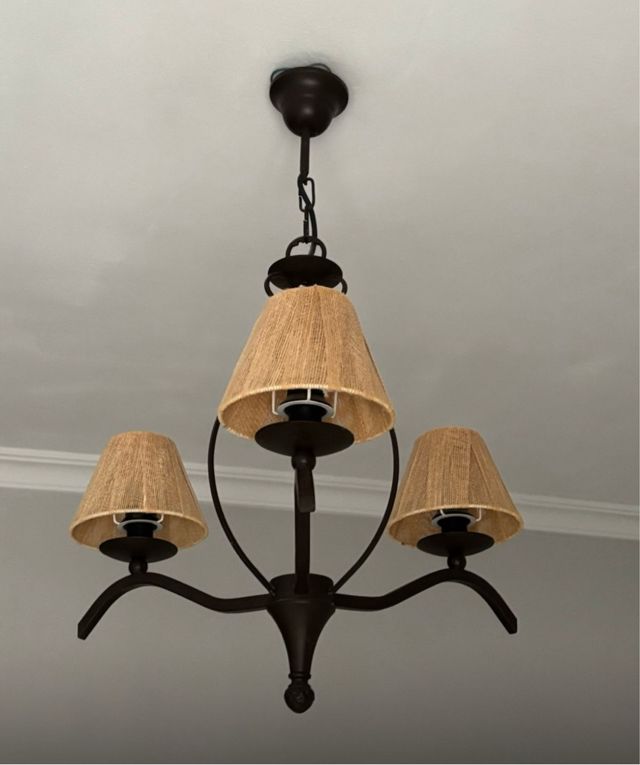 Lámpara de techo rústica 3 luces