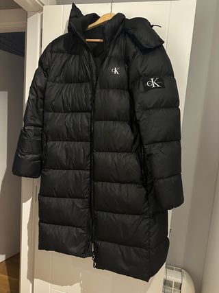 Abrigo plumífero largo Calvin Klein negro