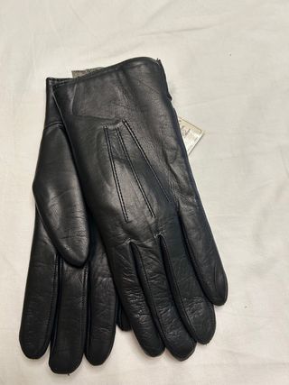 Guantes de piel forrados con pelo talla nueve