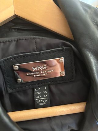 Chaqueta mango Biker Piel Mujer Negra Talla S/M