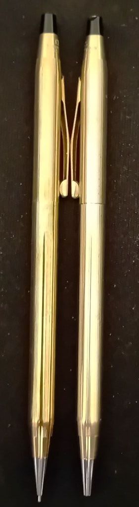 Penna a sfera e matita CROSS in oro laminato 10 KT