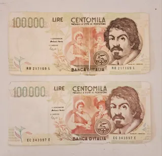 2 Banconote Lire 100.000 Centomila