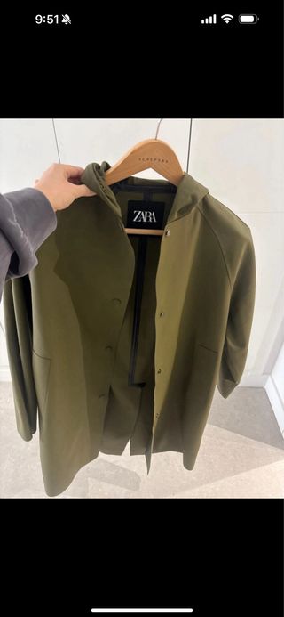 Chubasquero Zara Verde Militar Nuevo