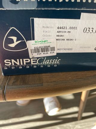 Zapato de vestir Snipe negro nuevo a estrenar