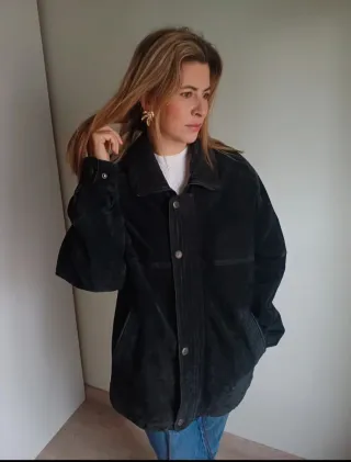Chaqueta de ante gris