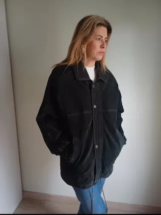 Chaqueta de ante gris